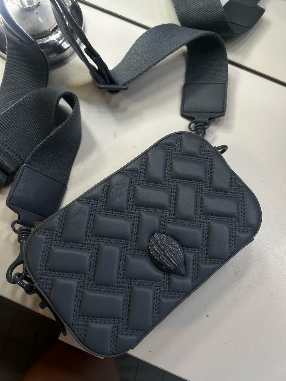 Kurt Geiger Quilted Belt Bag in Black